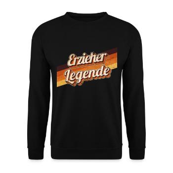 Kindergärtner Geburtstag als Legende geboren - Unisex Pullover - Schwarz - Vorne - Alina (178cm) & Michal (187cm)