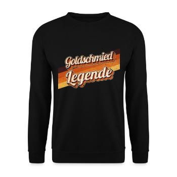 Juwelier Geburtstag als Legende geboren - Unisex Pullover - Schwarz - Vorne - Alina (178cm) & Michal (187cm)