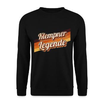 Handwerker Geburtstag als Legende geboren Klempner - Unisex Pullover - Schwarz - Vorne - Alina (178cm) & Michal (187cm)