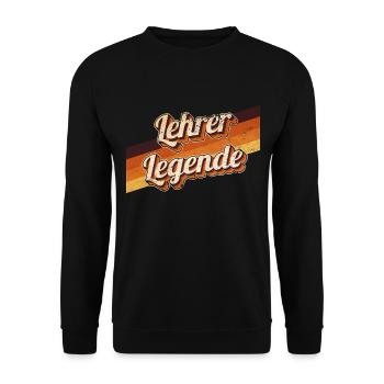 Schule Geburtstag als Legende geboren Lehrer - Unisex Pullover - Schwarz - Vorne - Alina (178cm) & Michal (187cm)