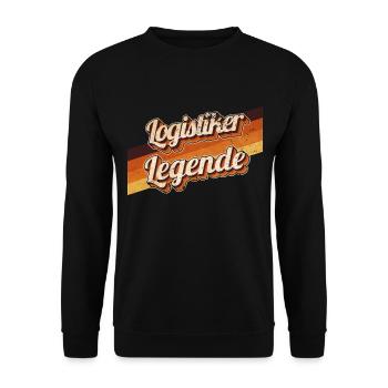 Logistik Geburtstag als Legende geboren Logistiker - Unisex Pullover - Schwarz - Vorne - Alina (178cm) & Michal (187cm)
