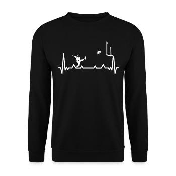 Football Player Rugby Ball Football Game - Unisex Sweatshirt - black - Front - Alina (178cm) & Michal (187cm)