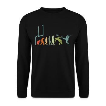 Footballspieler Rugby-ball Football-Game Evolution - Unisex Pullover - Schwarz - Vorne - Alina (178cm) & Michal (187cm)
