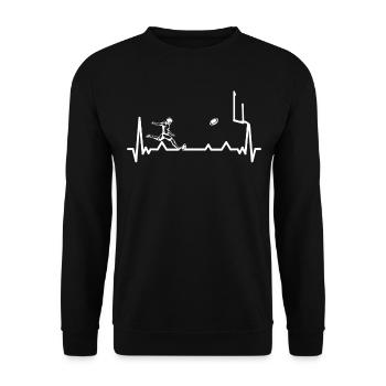 Joueur de football Rugby Ball Match de football - Sweat-shirt Unisexe - noir - Devant - Alina (178cm) & Michal (187cm)