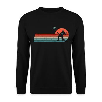 Football Player Rugby Ball Football Game - Unisex Sweatshirt - black - Front - Alina (178cm) & Michal (187cm)