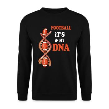 Joueur de football ballon de rugby C’est dans mon ADN américain - Sweat-shirt Unisexe - noir - Devant - Alina (178cm) & Michal (187cm)