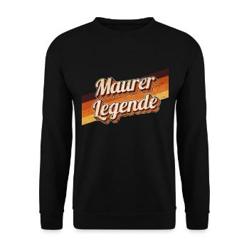 Handwerker Geburtstag als Legende geboren Maurer - Unisex Pullover - Schwarz - Vorne - Alina (178cm) & Michal (187cm)