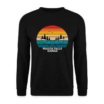 Wailua Falls Hawaii - Unisex Sweatshirt - black - Front - Alina (178cm) & Michal (187cm)