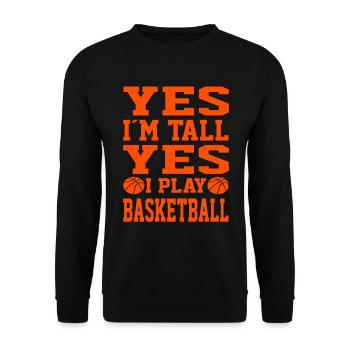Oui je suis grand oui je joue au basket-ball fan de basket-ball - Sweat-shirt Unisexe - noir - Devant - Alina (178cm) & Michal (187cm)