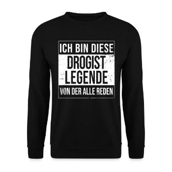 Apotheker Geburtstag geboren Legende Drogist - Unisex Pullover - Schwarz - Vorne - Alina (178cm) & Michal (187cm)