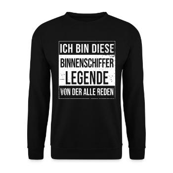 Schiffe Geburtstag geboren Legende Binnenschiffer - Unisex Pullover - Schwarz - Vorne - Alina (178cm) & Michal (187cm)
