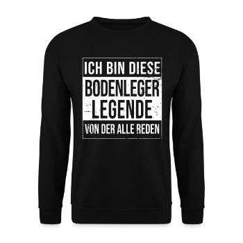 Parkett-Teppich Geburtstag geboren Legende - Unisex Pullover - Schwarz - Vorne - Alina (178cm) & Michal (187cm)