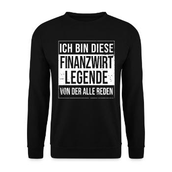 Finanzamt Geburtstag geboren Legende Finanzwirt - Unisex Pullover - Schwarz - Vorne - Alina (178cm) & Michal (187cm)