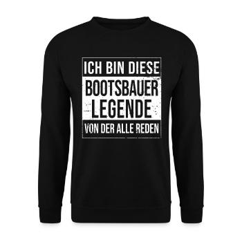 Schiffbauer Geburtstag geboren Legende Bootsbauer - Unisex Pullover - Schwarz - Vorne - Alina (178cm) & Michal (187cm)