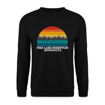 Fish Lake Reservoir Minnesota - Unisex Sweatshirt - black - Front - Alina (178cm) & Michal (187cm)