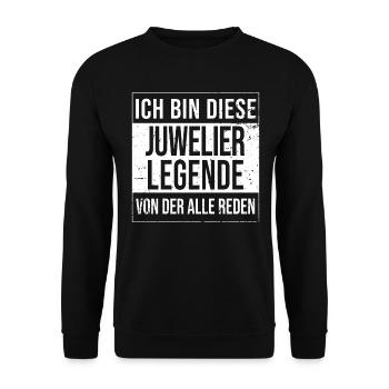 Goldschmied Geburtstag geboren Legende Juwelier - Unisex Pullover - Schwarz - Vorne - Alina (178cm) & Michal (187cm)
