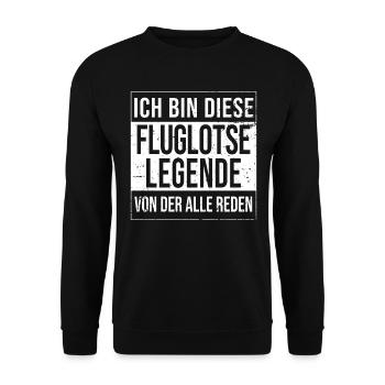 Flugzeug-Lotse Geburtstag geboren Legende - Unisex Pullover - Schwarz - Vorne - Alina (178cm) & Michal (187cm)