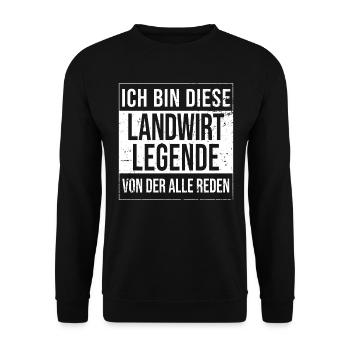 Bauern Geburtstag geboren Legende Landwirt - Unisex Pullover - Schwarz - Vorne - Alina (178cm) & Michal (187cm)