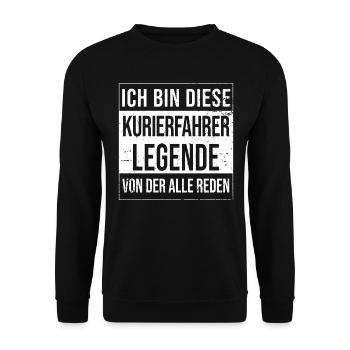 Apotheken Geburtstag geboren Legende Kurierfahrer - Unisex Pullover - Schwarz - Vorne - Alina (178cm) & Michal (187cm)
