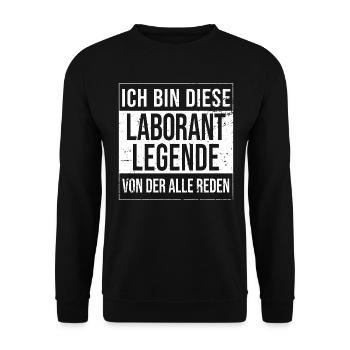 Chemiker Geburtstag geboren Legende Laborant - Unisex Pullover - Schwarz - Vorne - Alina (178cm) & Michal (187cm)