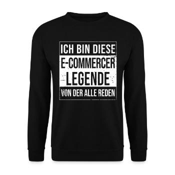 Online-Händler Geburtstag geboren Legende - Unisex Pullover - Schwarz - Vorne - Alina (178cm) & Michal (187cm)