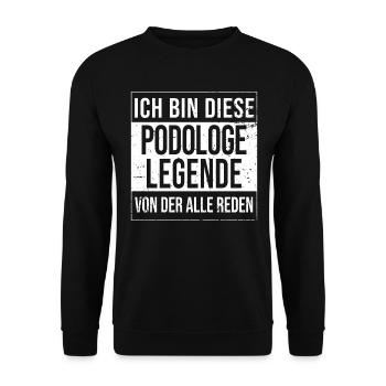 Fußpflege Geburtstag geboren Legende Podologe - Unisex Pullover - Schwarz - Vorne - Alina (178cm) & Michal (187cm)