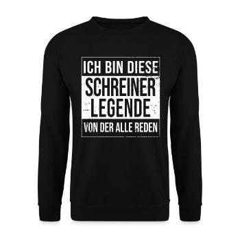 Schreiner Geburtstag geboren Legende Handwerker - Unisex Pullover - Schwarz - Vorne - Alina (178cm) & Michal (187cm)
