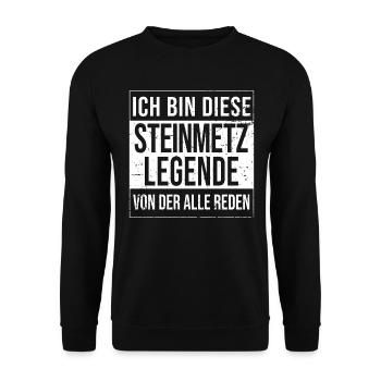 Handwerker Geburtstag geboren Legende Steinmetz - Unisex Pullover - Schwarz - Vorne - Alina (178cm) & Michal (187cm)