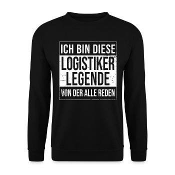 Logistik Geburtstag geboren Legende Logistiker - Unisex Pullover - Schwarz - Vorne - Alina (178cm) & Michal (187cm)