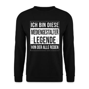 Designer Geburtstag geboren Legende - Unisex Pullover - Schwarz - Vorne - Alina (178cm) & Michal (187cm)