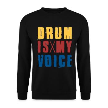 Drum Is My Voice Drumsticks Retro Vintage Drummer - Unisex Sweatshirt - black - Front - Alina (178cm) & Michal (187cm)