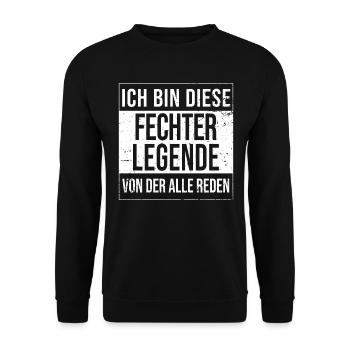 Fechten Geburtstag geboren Legende Fechter - Unisex Pullover - Schwarz - Vorne - Alina (178cm) & Michal (187cm)