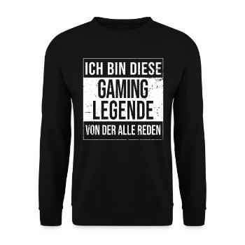 Gamer-PC Konsolen-Zocker Geburtstag geboren - Unisex Pullover - Schwarz - Vorne - Alina (178cm) & Michal (187cm)