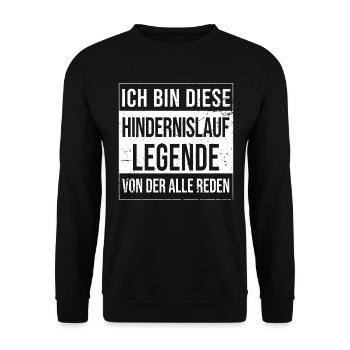 Parkour Hindernisläufer geboren Legende - Unisex Pullover - Schwarz - Vorne - Alina (178cm) & Michal (187cm)