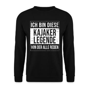Kajak Fahrer Geburtstag geboren Legende Kajaker - Unisex Pullover - Schwarz - Vorne - Alina (178cm) & Michal (187cm)