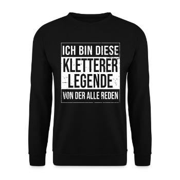 Klettern-Bouldern Geburtstag geboren Legende - Unisex Pullover - Schwarz - Vorne - Alina (178cm) & Michal (187cm)