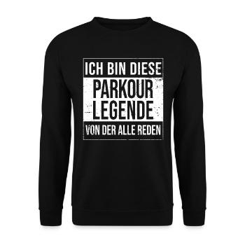 Hindernis-Läufer Geburtstag geboren Legende - Unisex Pullover - Schwarz - Vorne - Alina (178cm) & Michal (187cm)