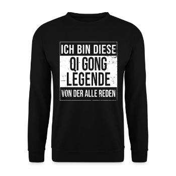 Qigong -gong Meditation geborene Legende - Unisex Pullover - Schwarz - Vorne - Alina (178cm) & Michal (187cm)