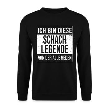 Schach-Spieler Geburtstag geboren Legende Schach - Unisex Pullover - Schwarz - Vorne - Alina (178cm) & Michal (187cm)