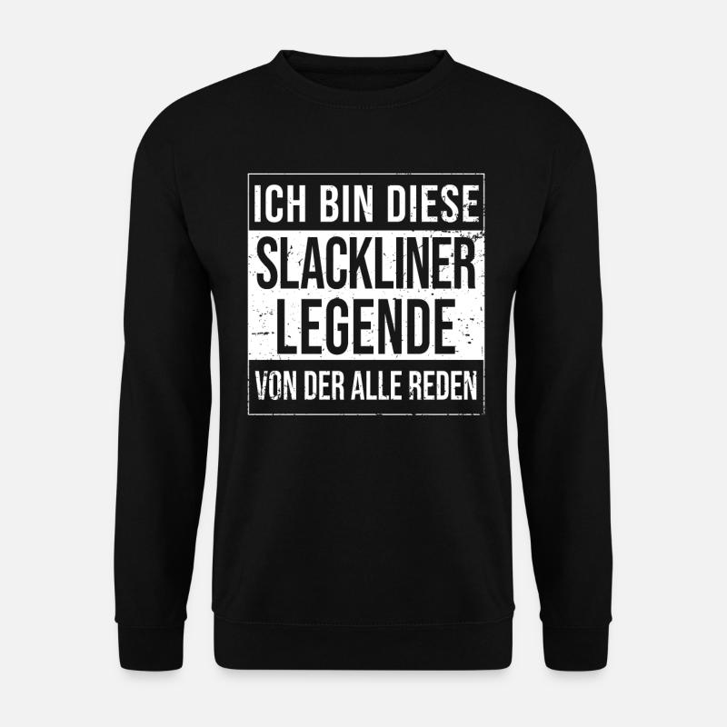 Slackline Seiltänzer Geburtstag geboren Legende - Unisex Pullover - Schwarz