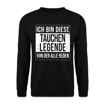 Taucher-Sportler Geburtstag geboren Legende - Unisex Pullover - Schwarz - Vorne - Alina (178cm) & Michal (187cm)