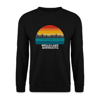 Wells Lake Minnesota - Unisex Sweatshirt - black - Front - Alina (178cm) & Michal (187cm)