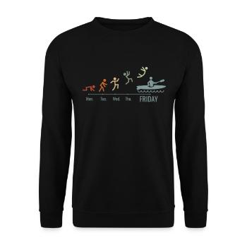KAYAKS CANOE RAFTING BOAT Vintage Kayaking - Unisex Sweatshirt - black - Front - Alina (178cm) & Michal (187cm)