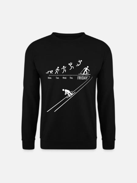 Skifahren Skilaufen Skilaufen Wochenende Skifahrer - Unisex Pullover - Schwarz