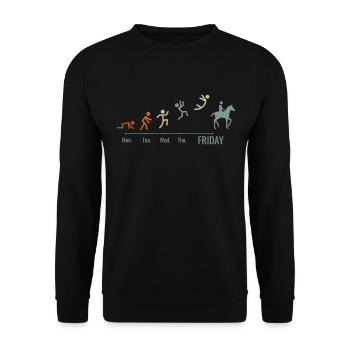 Horse Equestrian Rider Riding Weekend Vintage - Unisex Sweatshirt - black - Front - Alina (178cm) & Michal (187cm)