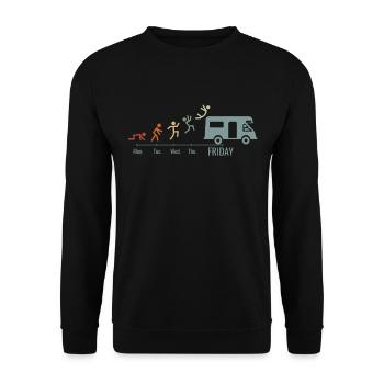 Motorhome Driver Camping Car Weekend Vintage - Unisex Sweatshirt - black - Front - Alina (178cm) & Michal (187cm)