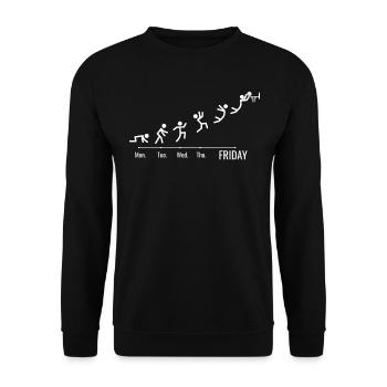 Basketballer Basketball-spieler Wochenende - Unisex Pullover - Schwarz - Vorne - Alina (178cm) & Michal (187cm)