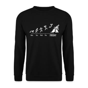 MTB Mountainbike MTB Fahrrad Wochenende - Unisex Pullover - Schwarz - Vorne - Alina (178cm) & Michal (187cm)