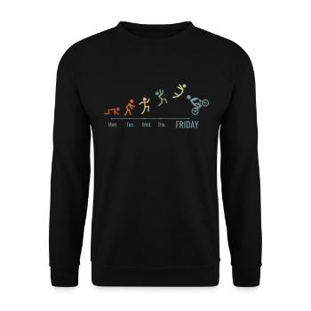 BMX Rad Radfahrer BMX Bike BMX-Rampe Wochenende - Unisex Pullover - Schwarz - Vorne - Alina (178cm) & Michal (187cm)