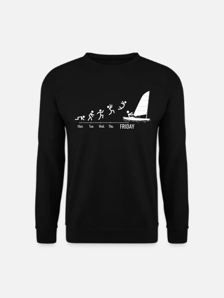 Segler Segel Boot Segelschiff Segelyacht - Unisex Pullover - Schwarz